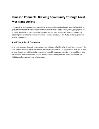 Jameson Connects