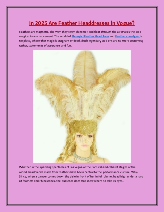 In 2025 Are Feather Headdresses in Vogue?