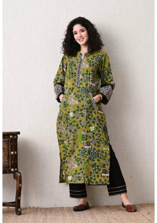 Kalamkari Cotton Kurta for Women – Traditional & Breathable | Tavsiapparel