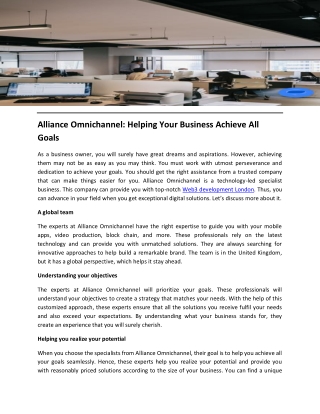 Alliance Omnichannel Helping Your Business Achieve All Goals