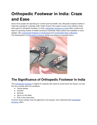 Orthopedic Footwear in India_ Craze and Ease