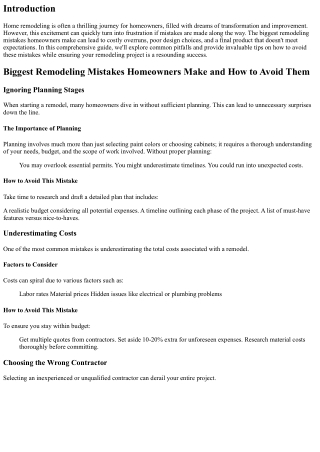 Biggest Remodeling Mistakes Homeowners Make and How to Avoid Them