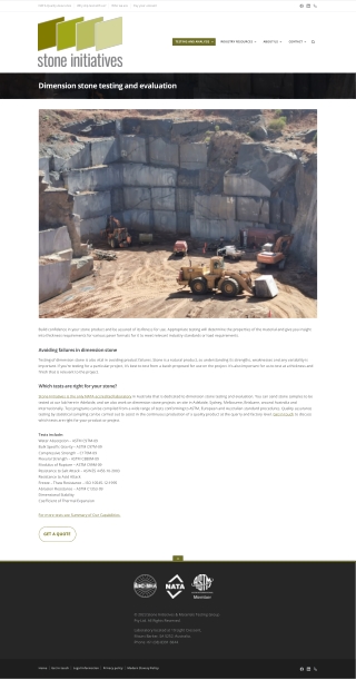 Dimension Stone Testing and Evaluation
