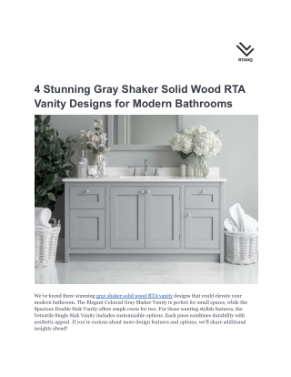 4 Stunning Gray Shaker Solid Wood RTA Vanity Designs for Modern Bathrooms