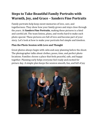 Steps to Take Beautiful Family Portraits with Warmth, Joy, and Grace