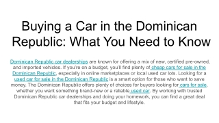 Buying a Car in the Dominican Republic_ What You Need to Know