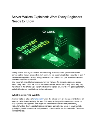 Server Wallets for Beginners: Everything You Need to Know