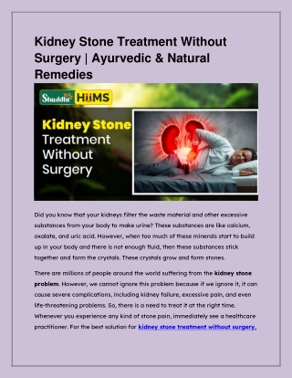 Kidney Stone Treatment Without Surgery _ Ayurvedic & Natural Remedies