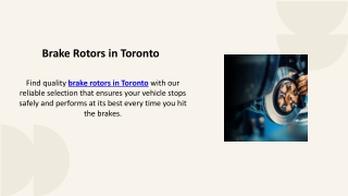 Brake Rotors in Toronto