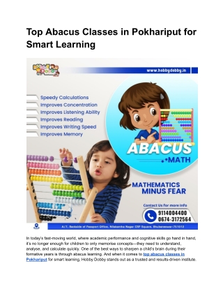 Top Abacus Classes in Pokhariput for Smart Learning