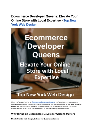 ecommerce developer queens elevate your online