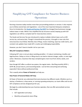 Goods and Services Tax (GST)