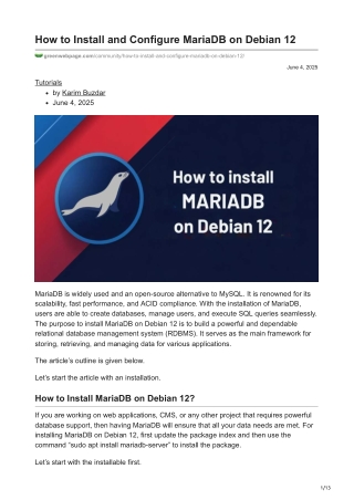 how to install and configure mariadb on debian 12