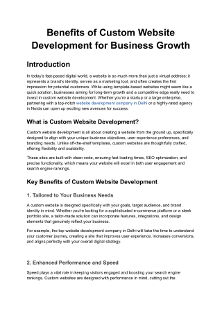benefits of custom website development