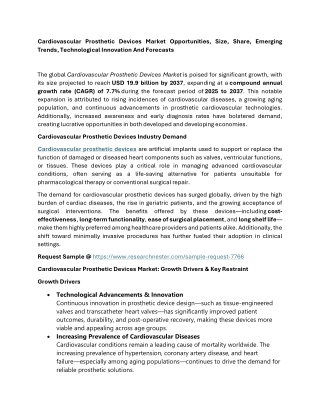 Cardiovascular Prosthetic Devices Market Opportunities