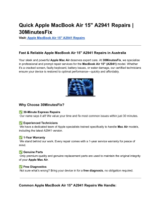 Quick Apple MacBook Air 15_ A2941 Repairs _ 30MinutesFix