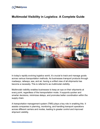 Multimodal Visibility in Logistics A Complete Guide
