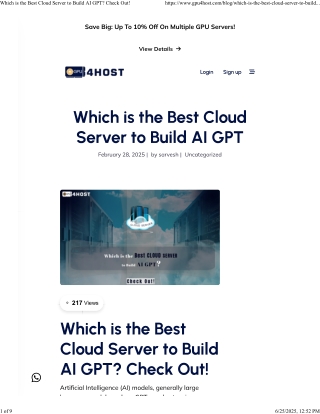 Which is the Best Cloud Server to Build AI GPT_ Check Out!