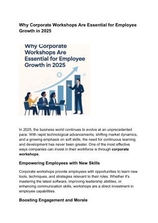 Why Corporate Workshops Are Essential for Employee Growth in 2025