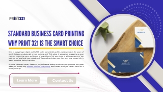 Top Reasons to Choose Print 321 for Standard Business Card Printing