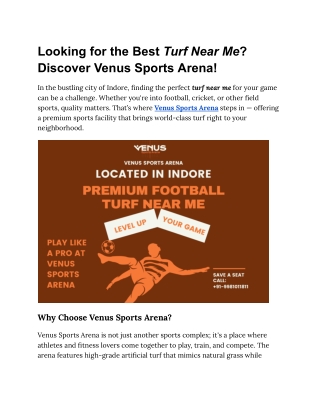 Looking for the Best Turf Near Me_ Discover Venus Sports Arena!