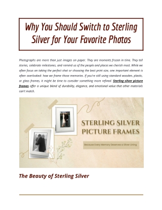 Why You Should Switch to Sterling Silver for Your Favorite Photos