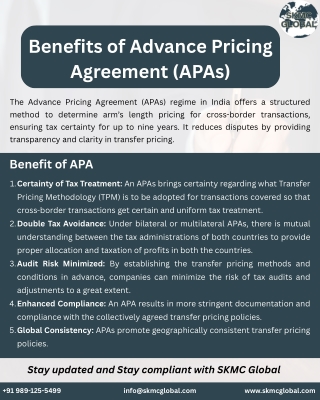 Benefits of Advance Pricing Agreement (APAs)