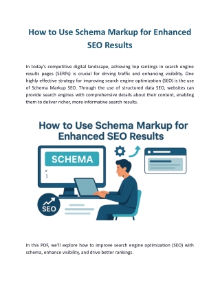 How to Use Schema Markup for Enhanced SEO Results