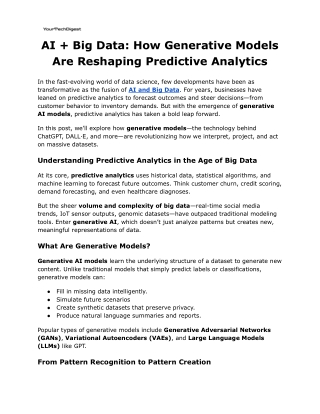 AI   Big Data_ How Generative Models Are Reshaping Predictive Analytics