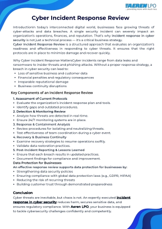 Cyber Incident Resopse View - Aeren LPO