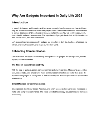 Why Are Gadgets Important in Daily Life 2025