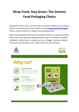 Eco-Friendly Honeycomb Foil Wrappers