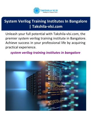 System Verilog Training Institutes In Bangalore | Takshila-vlsi.com