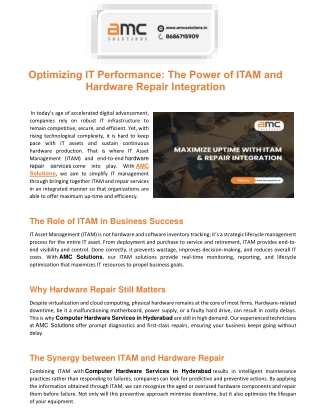 optimizing it performance the power of itam