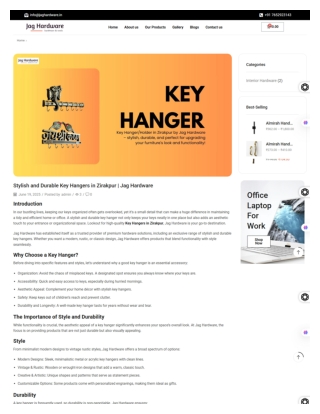 Stylish and Durable Key Hangers in Zirakpur  Jag Hardware
