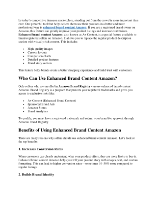 enhanced brand content Amazon