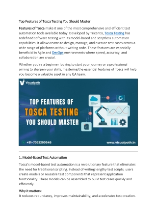 Tosca Testing Online Training Course | Tosca Testing