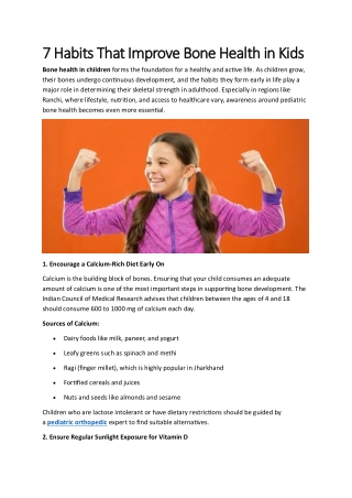 7 Habits That Improve Bone Health in Kids