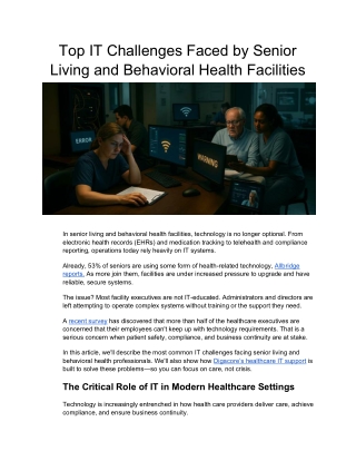 Top IT Challenges Faced by Senior Living and Behavioral Health Facilities