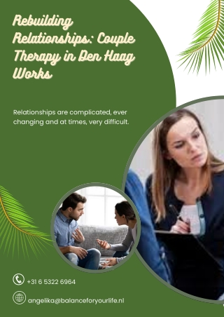 Rebuilding Relationships Couple Therapy in Den Haag Works