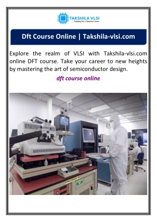Dft Course Online | Takshila-vlsi.com