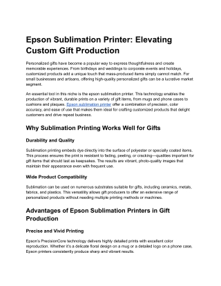 epson sublimation printer elevating custom gift