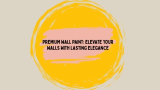 Premium Wall Paint Elevate Your Walls with Lasting Elegance
