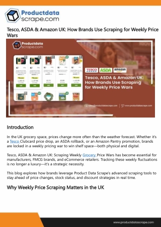 Tesco ASDA  Amazon UK How Brands Use Scraping for Weekly Price Wars
