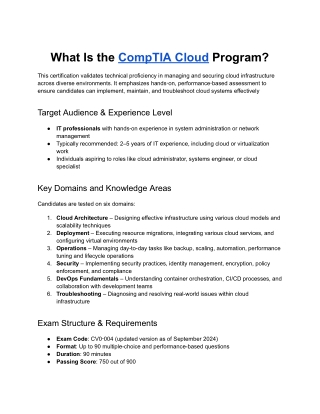 CompTIA Cloud
