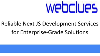 Reliable Next JS Development Services for Enterprise-Grade Solutions