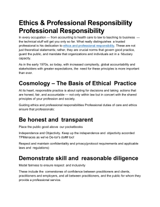 Ethics & Professional Responsibility