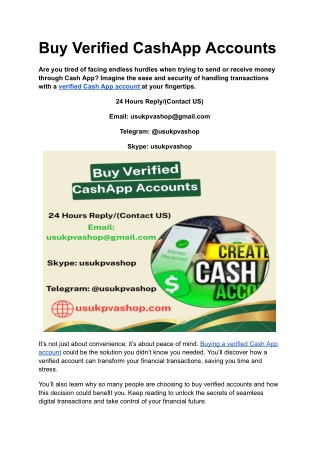 Buy Verified CashApp Accounts