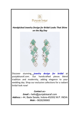 Handpicked Jewelry Design for Bridal Looks That Shine on the Big Day