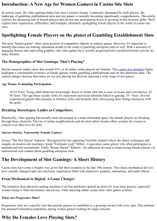Highlighting Women Players on the planet of Gambling Enterprise Slots